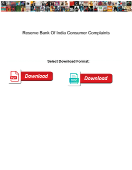 Reserve Bank of India Consumer Complaints