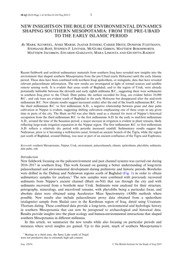 New Insights on the Role of Environmental Dynamics Shaping Southern Mesopotamia: from the Pre-Ubaid to the Early Islamic Period