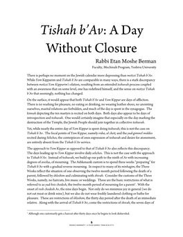 Tishah B'av May Well Drive One to Teshuvah