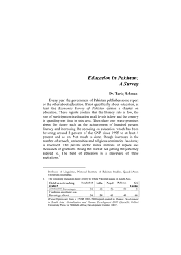 Educationinpakistan a Survey