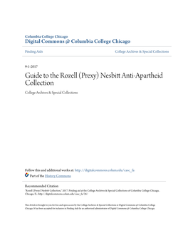 (Prexy) Nesbitt Anti-Apartheid Collection College Archives & Special Collections