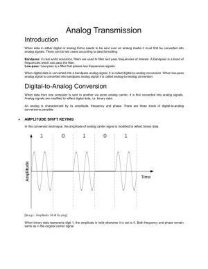 Analog Transmission Introduction
