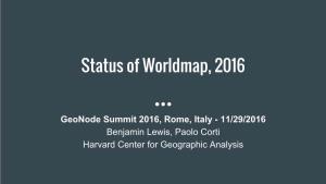 Status of Worldmap, 2016