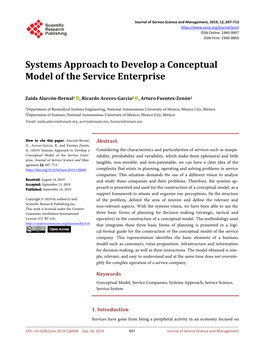 Systems Approach to Develop a Conceptual Model of the Service Enterprise
