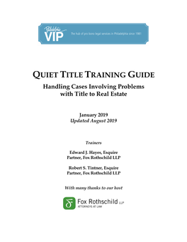 Quiet Title Training Guide