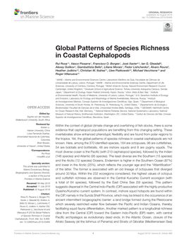 Global Patterns of Species Richness in Coastal Cephalopods