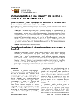 Chemical Composition of Lipids from Native and Exotic Fish in Reservoirs of the State of Ceará, Brazil