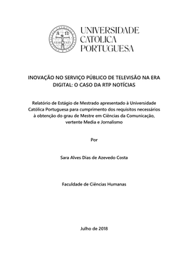 Inovação No Serviço Público De TV Na Era Digital