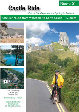 Castle Ride ‘Out of Car Experience - Cycling in Purbeck’ Circular Route from Wareham to Corfe Castle - 12 Miles