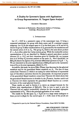 A Duality for Symmetric Spaces with Applications to Group Representations