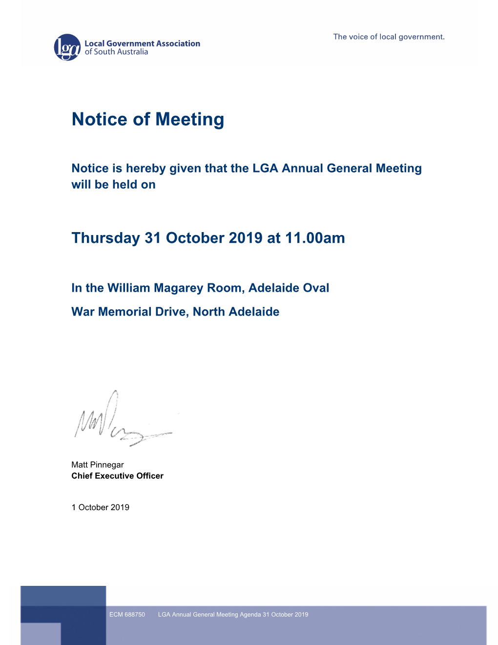 Notice of Meeting