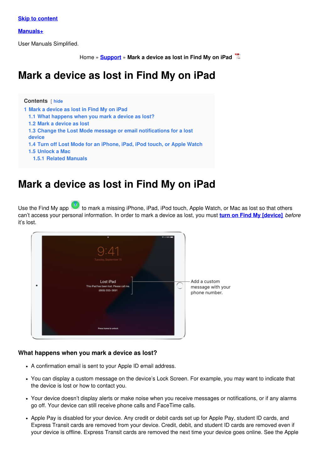 Mark a Device As Lost in Find My on Ipad