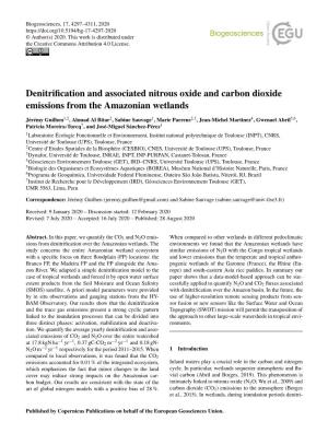 Denitrification and Associated Nitrous Oxide and Carbon Dioxide