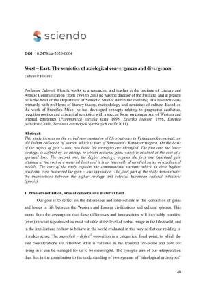 The Semiotics of Axiological Convergences and Divergences1 Ľubomír Plesník