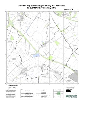 Definitive Map of Public Rights of Way for Oxfordshire Relevant Date: 21 February 2006