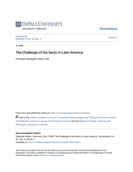 The Challenge of the Sects in Latin America