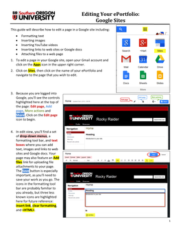 Editing Your Eportfolio: Google Sites