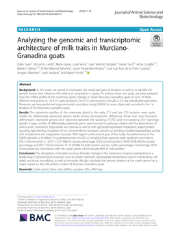 Analyzing the Genomic and Transcriptomic Architecture of Milk