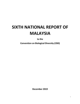 CBD Sixth National Report