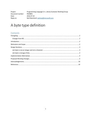 A Byte Type Definition