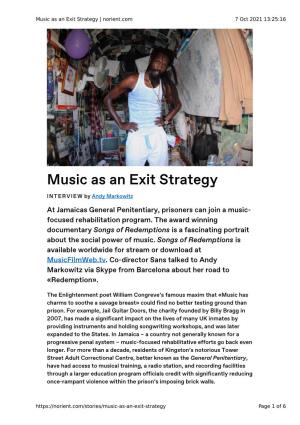 Music As an Exit Strategy | Norient.Com 7 Oct 2021 13:25:16