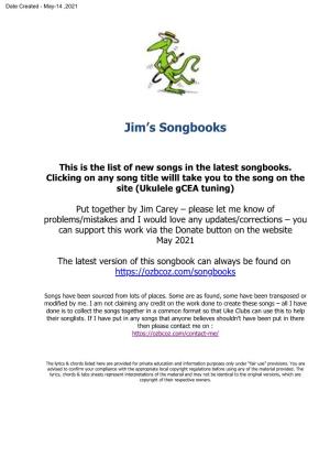 To Download List of New Songs in the Songbooks Below