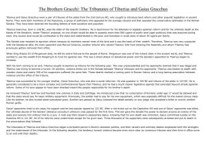 The Brothers Gracchi: the Tribunates of Tiberius and Gaius Gracchus