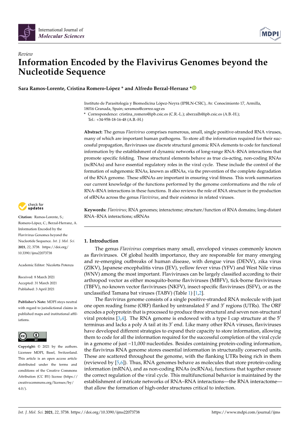 Information Encoded by the Flavivirus Genomes Beyond the Nucleotide Sequence