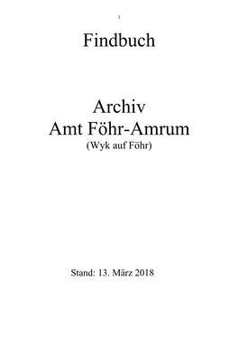 Materialien Archiv Amt Föhr-Amrum