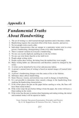 Fundamental Truths About Handwriting
