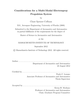 Considerations for a Multi-Modal Electrospray