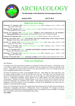 ARCHAEOLOGY the Newsletter of the Berkshire Archaeological Society