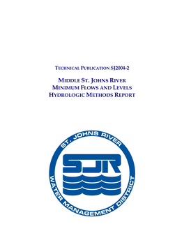 Middle St. Johns River Minimum Flows and Levels Hydrologic Methods Report