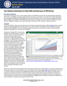 HC3 Sector Alert TLP White