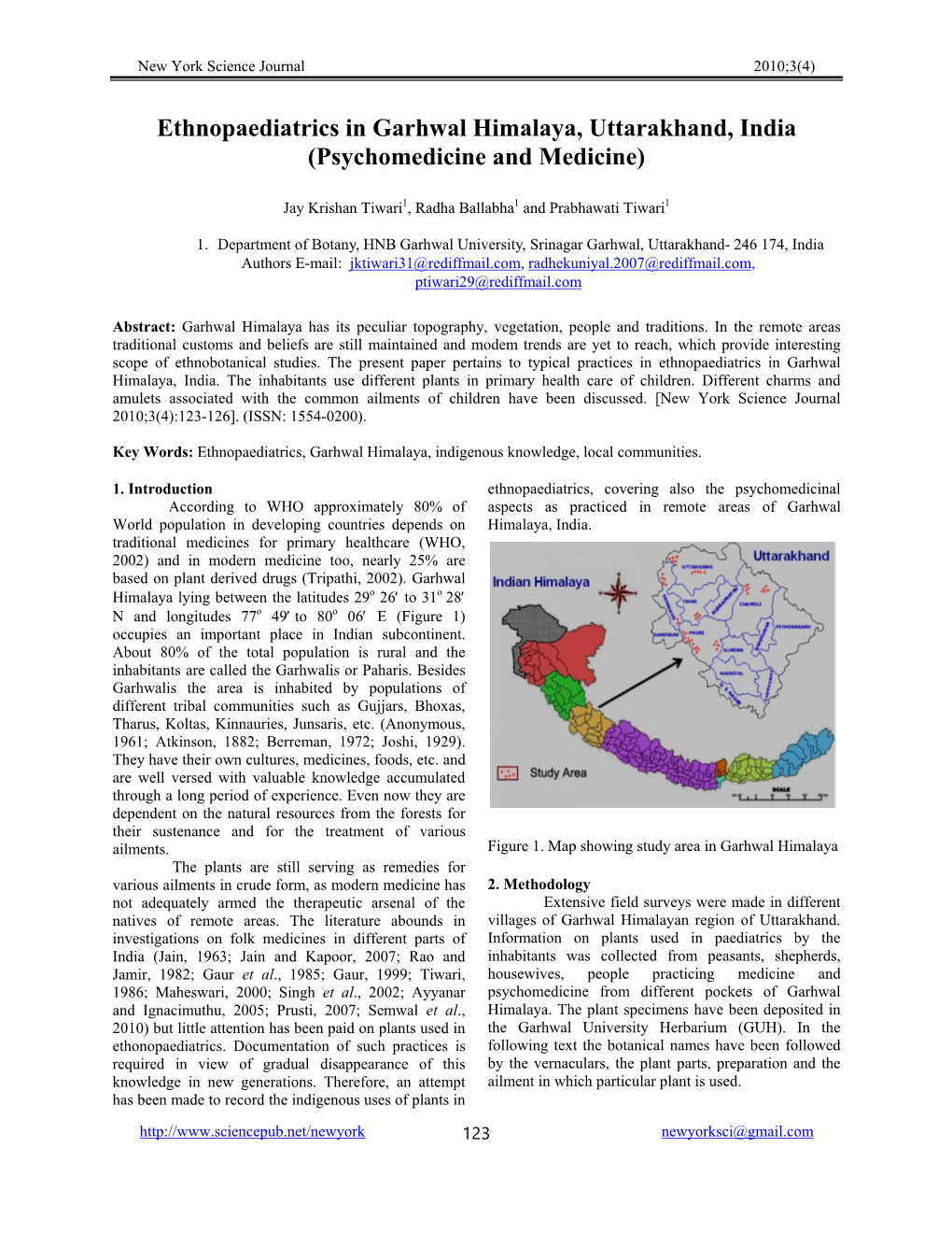 Ethnopaediatrics in Garhwal Himalaya, Uttarakhand, India (Psychomedicine and Medicine)