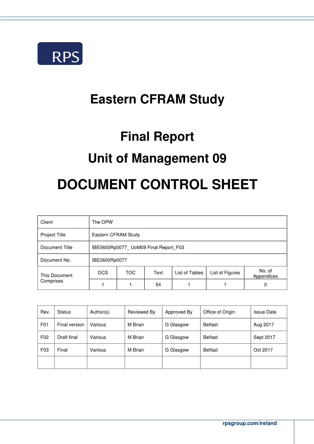 Eastern CFRAM Study Final Report Unit of Management 09