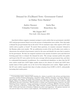 Government Control in Online News Markets∗