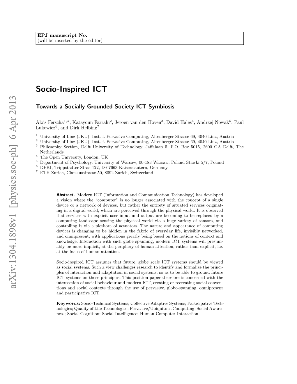 Socio-Inspired ICT-Towards a Socially Grounded Society-ICT Symbiosis