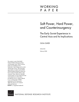 Soft Power, Hard Power, and Counterinsurgency: the Early Soviet Experience in Central Asia and Its Implications