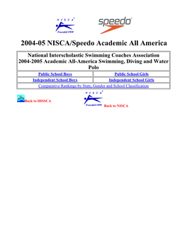 2004-05 NISCA/Speedo Academic All America