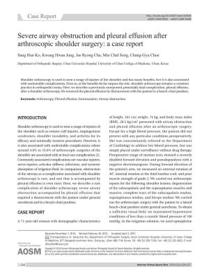 Severe Airway Obstruction and Pleural Effusion After Arthroscopic Shoulder Surgery: a Case Report