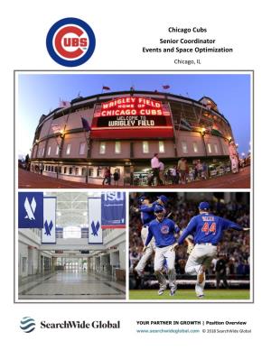Chicago Cubs Senior Coordinator Events and Space Optimization