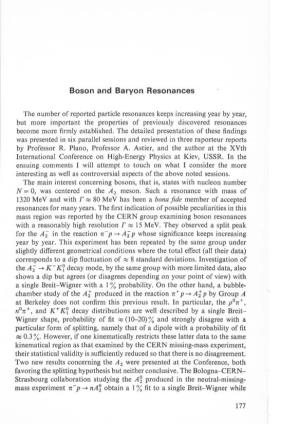 Boson and Baryon Resonances