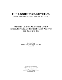 Energy Diplomacy and Chinese Foreign Policy