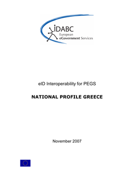 Eid Interoperability for PEGS NATIONAL PROFILE GREECE November 2007