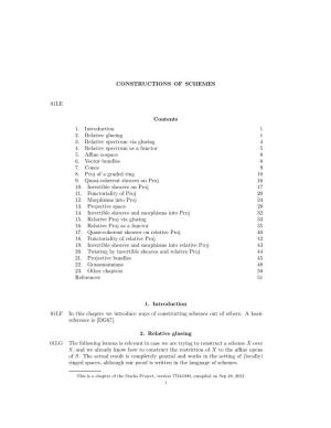 CONSTRUCTIONS of SCHEMES 01LE Contents