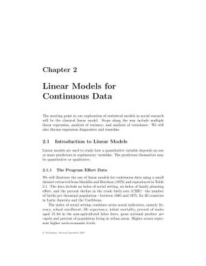 2. Linear Models for Continuous Data