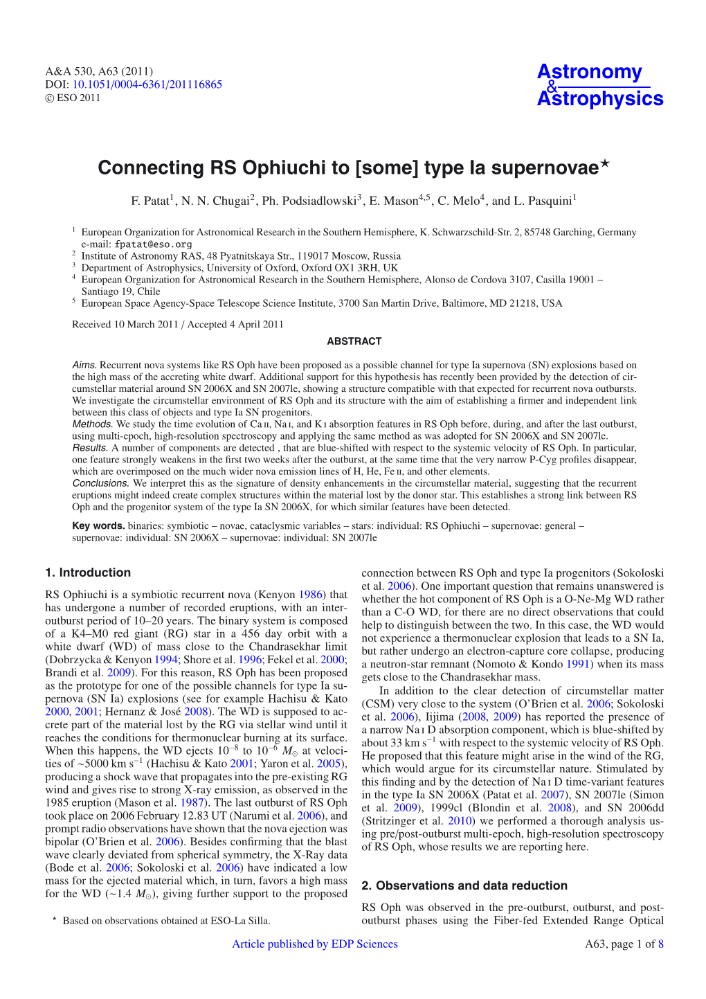 Connecting RS Ophiuchi to [Some] Type Ia Supernovae