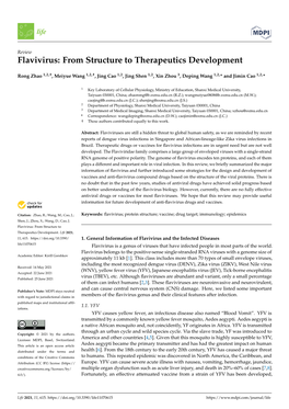 Flavivirus: from Structure to Therapeutics Development