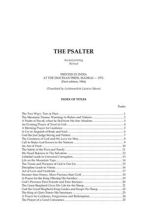 Fr. Lazarus Moore the Septuagint Psalms in English